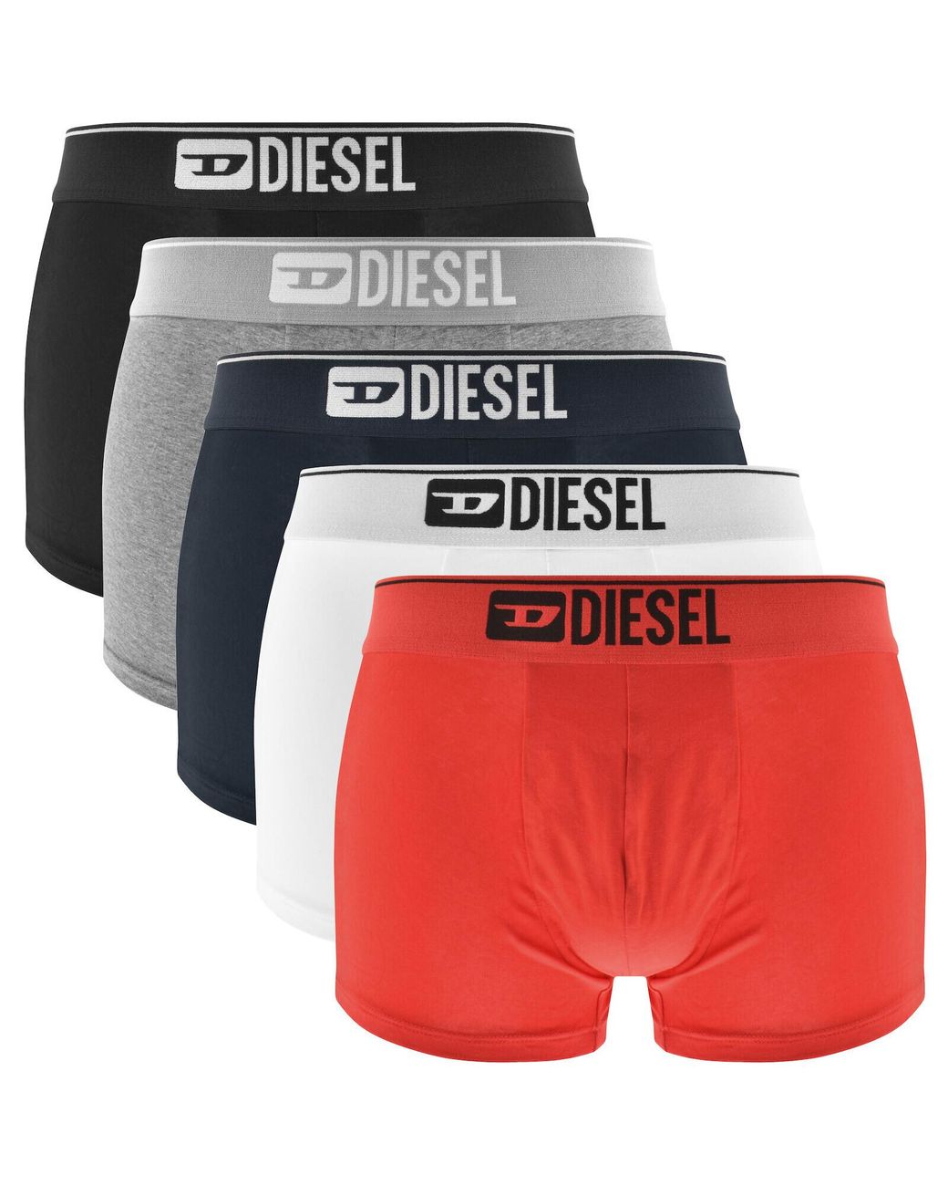 DIESEL Red Underwear Damien 5 Pack for men