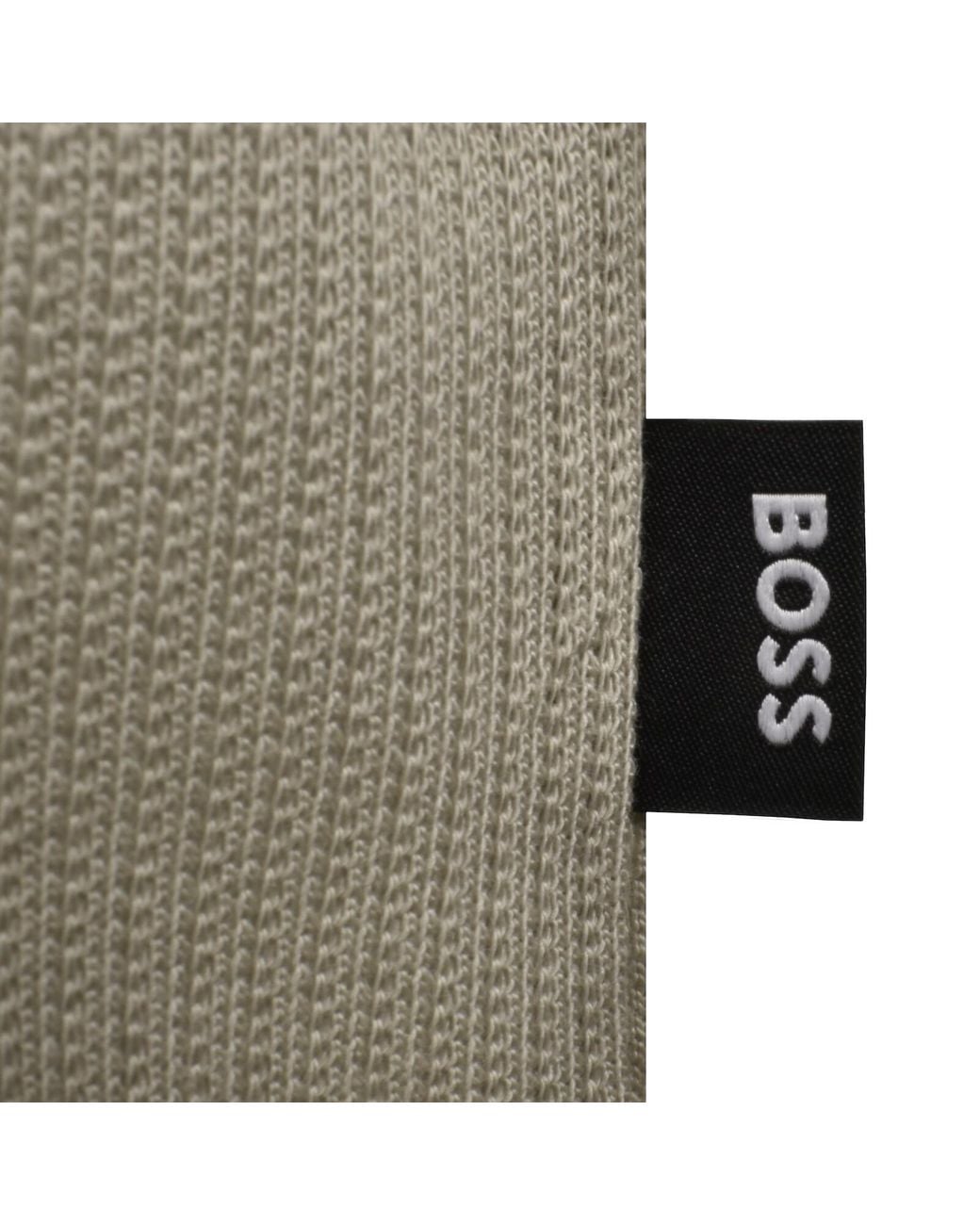 BOSS BUSINESS Natural Boss Paras Quarter Zip Polo for men