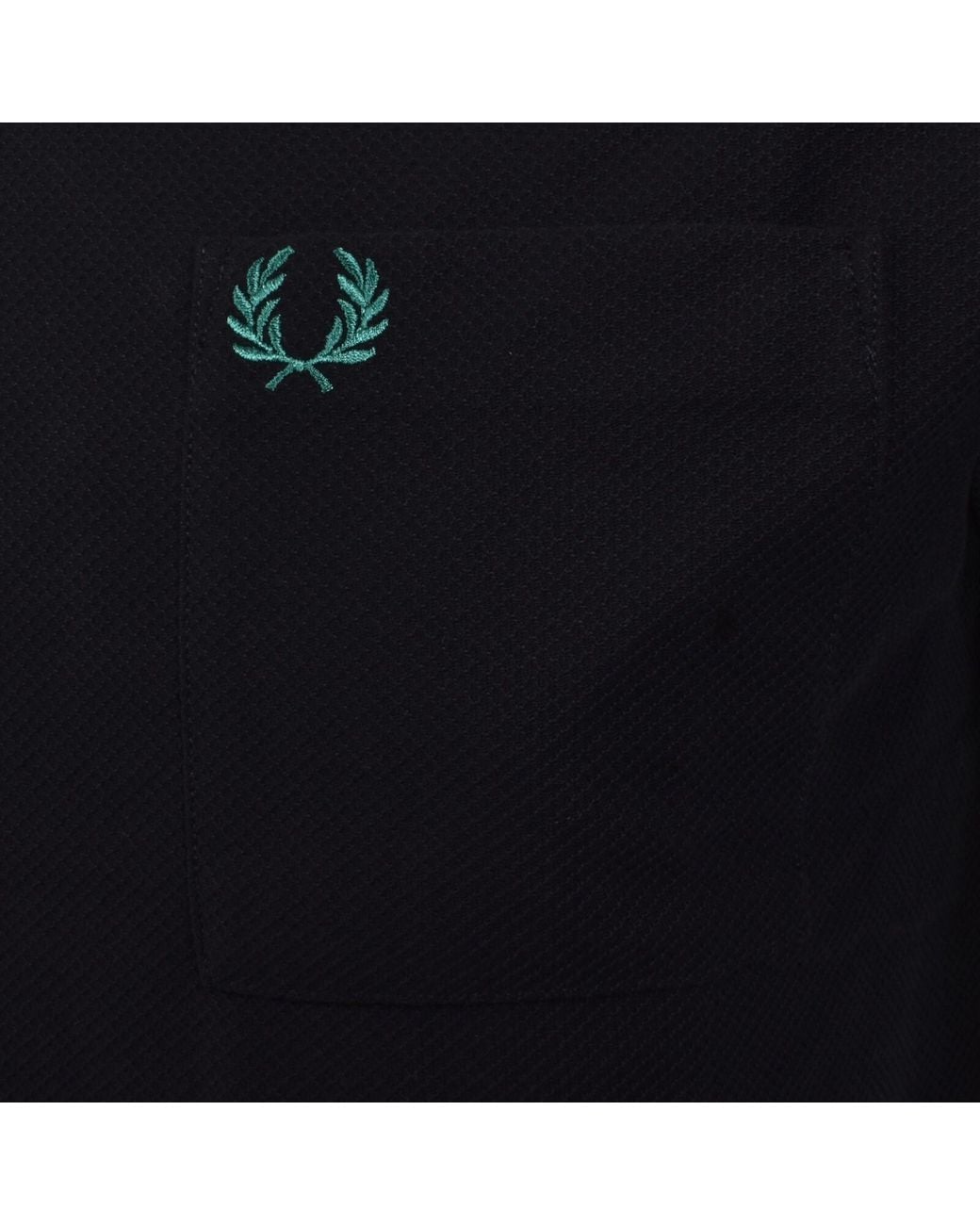 Fred Perry Black Pocket Detail Pique T Shirt for men
