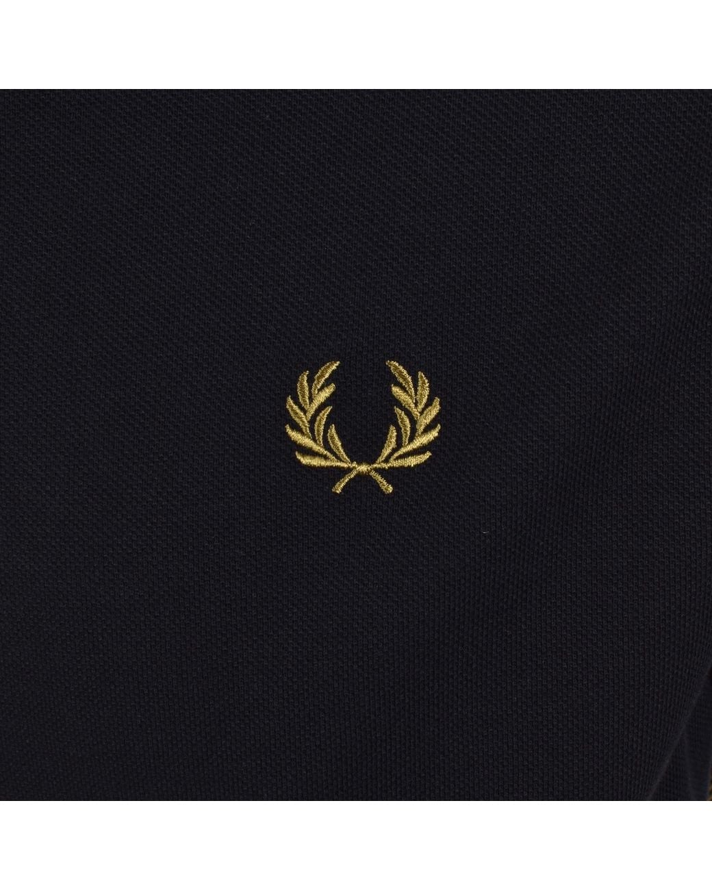 Fred Perry Black Button Through Polo Shirt for men