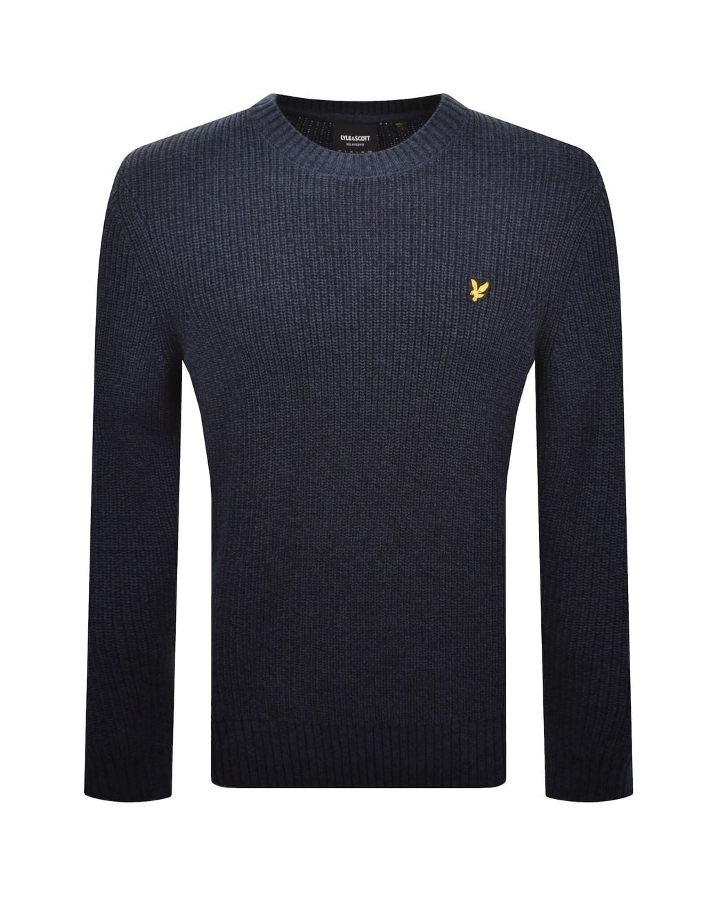 Lyle & Scott Blue Static Marl Knit Jumper for men