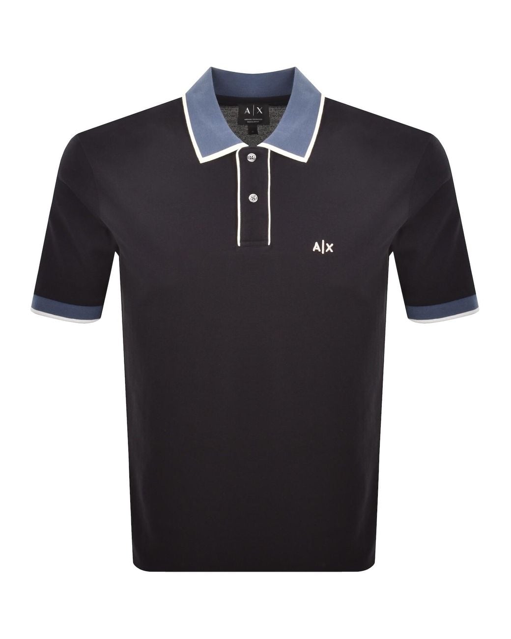 ARMANI EXCHANGE Blue Polo T Shirt Deep for men