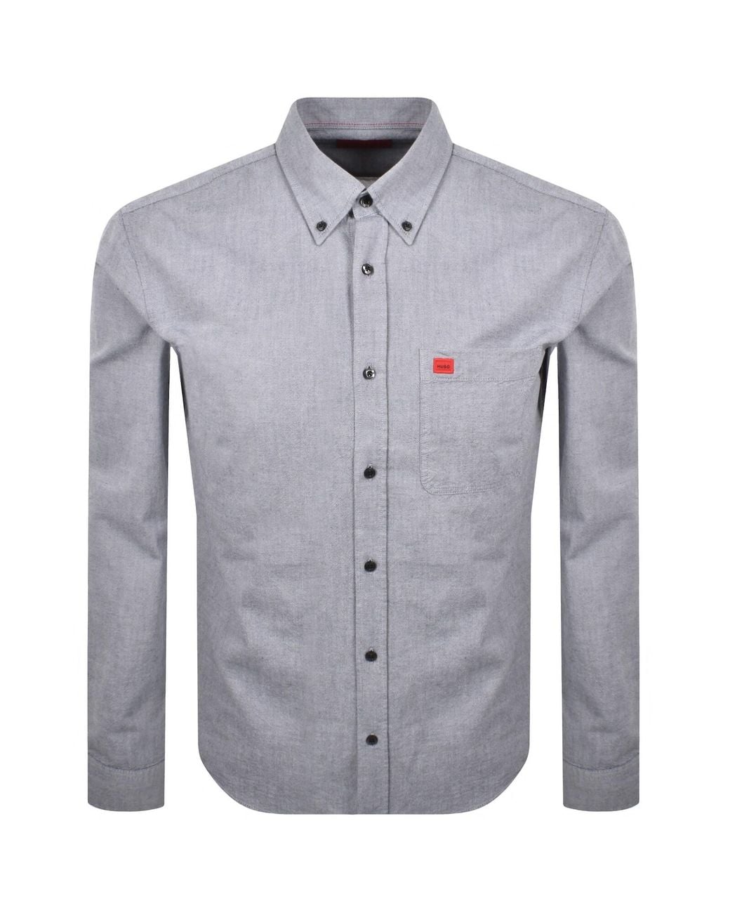 HUGO Blue Long Sleeved Evito Shirt for men