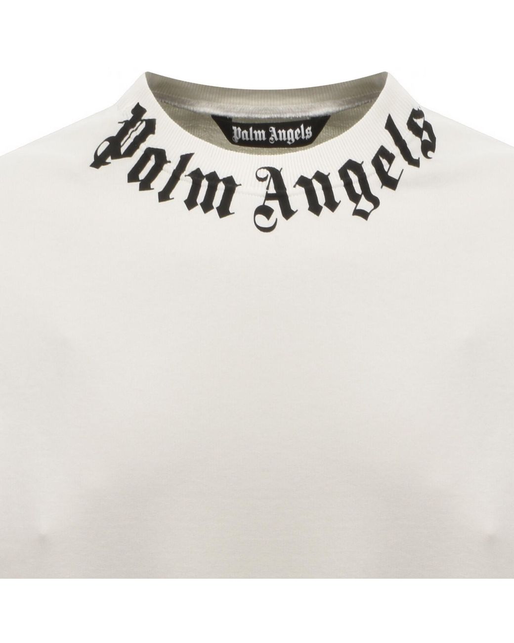 Palm Angels White Neck Logo Sweatshirt Off for men
