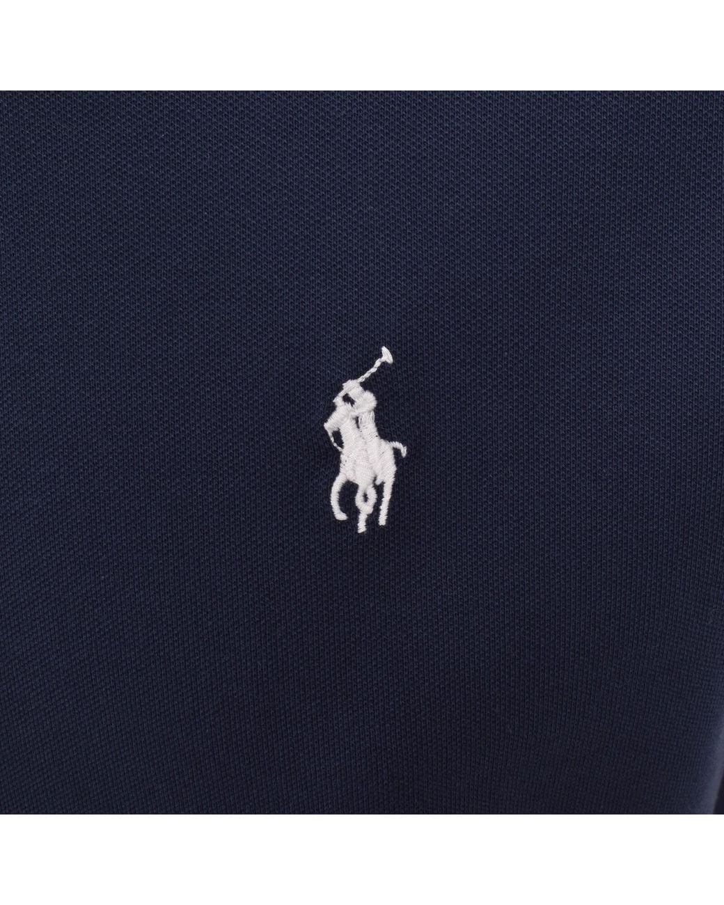 Ralph Lauren Blue Crew Neck Pique T Shirt for men