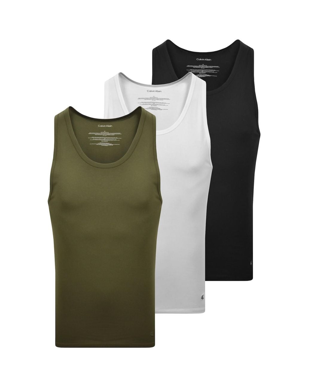 Calvin Klein Green 3 Pack Vests for men