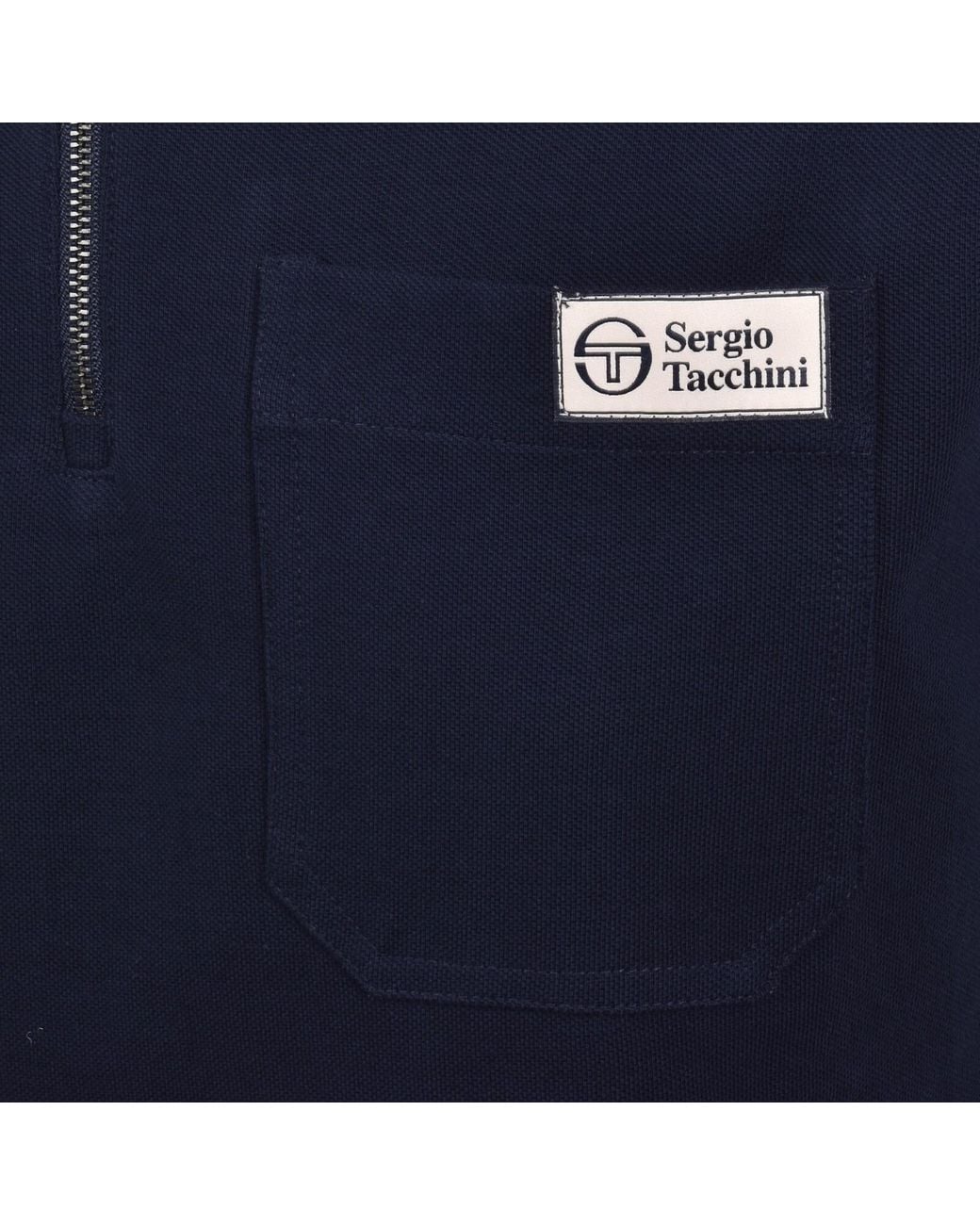 Sergio Tacchini Blue Costa Zipped Polo T Shirt for men