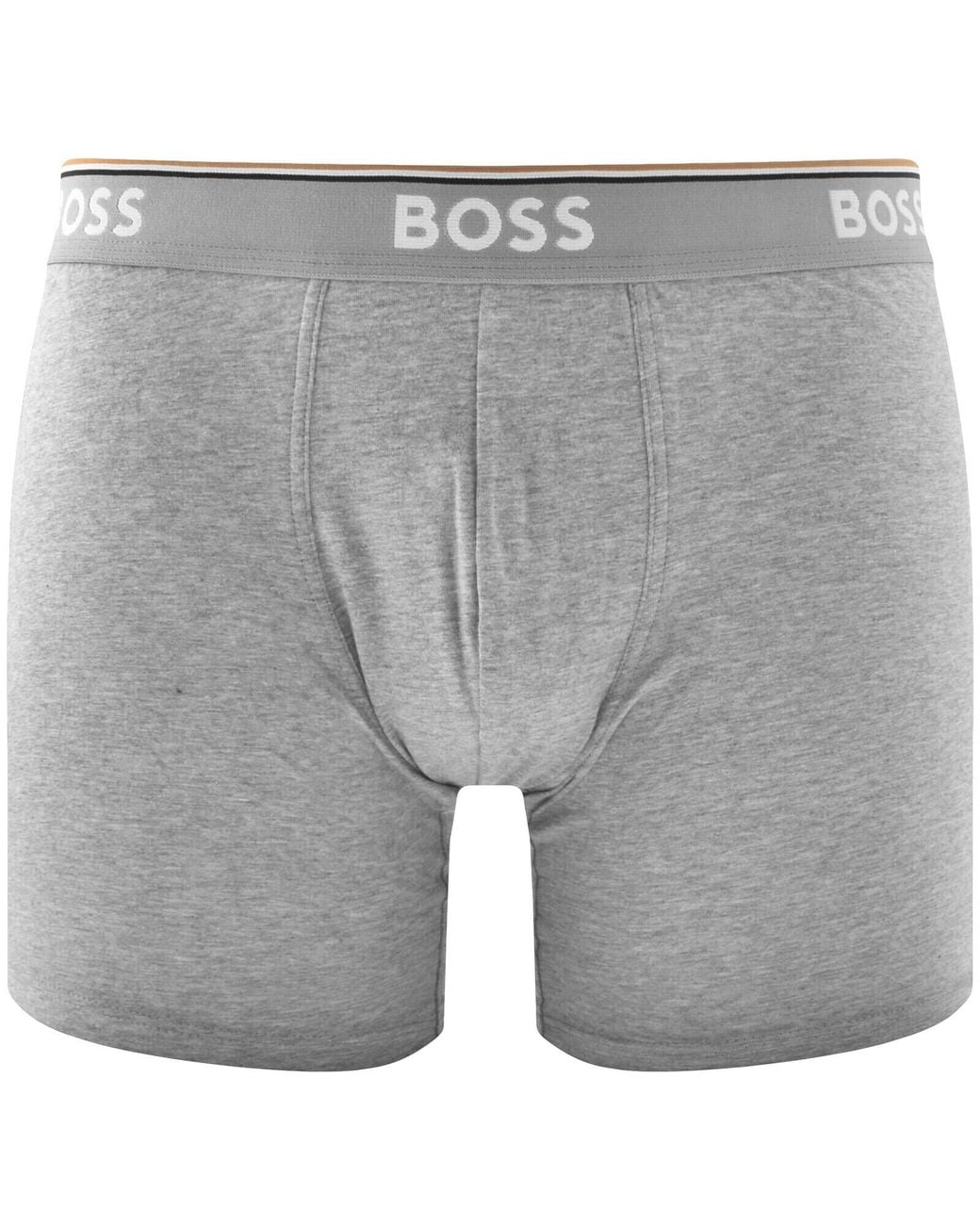 BOSS BUSINESS Gray Boss Underwear 3 Pack Long Boxer Briefs for men