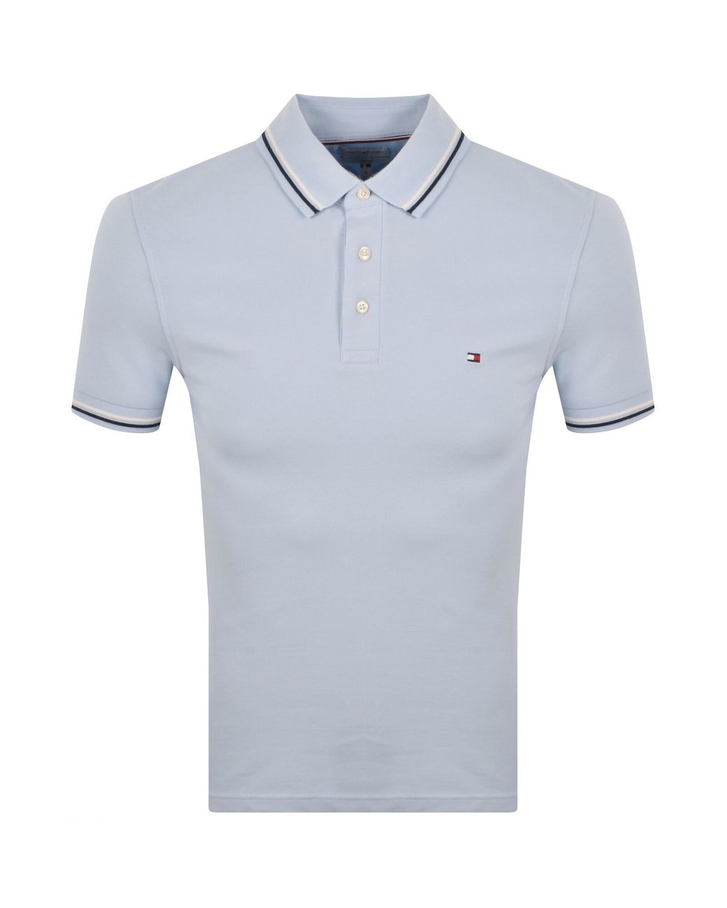 Tommy Hilfiger Blue Tipped Polo T Shirt for men