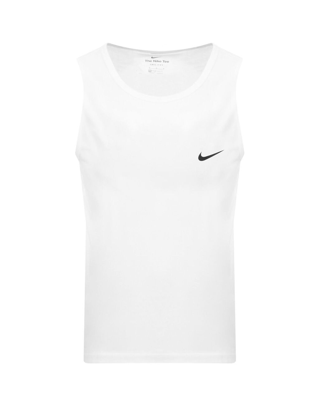Nike White Solid Dri-fit Tank Top for men