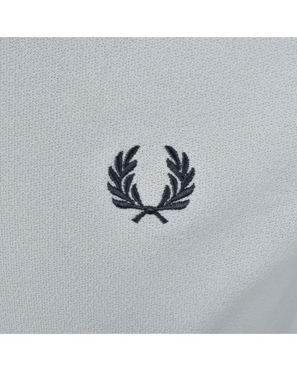 Fred Perry Gray Zip Neck Crepe Polo for men