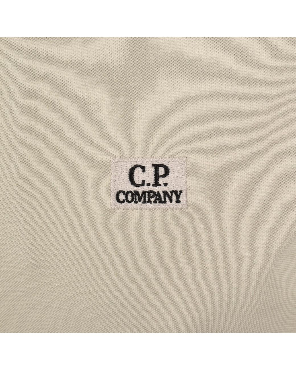C P Company Natural Cp Company Long Sleeve Polo T Shirt for men