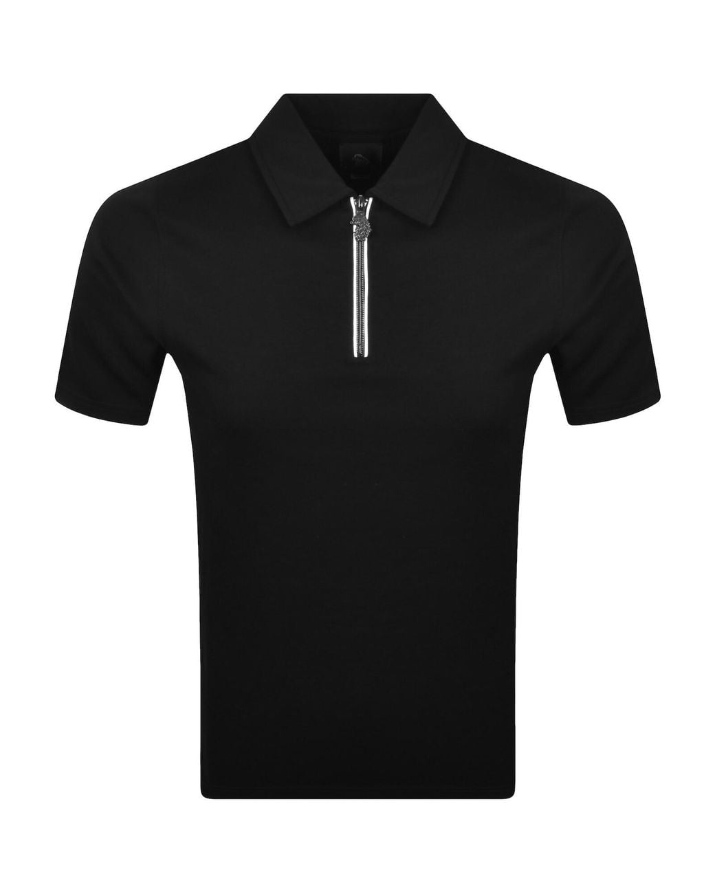 Luke 1977 Black Opal Zip Polo T Shirt for men
