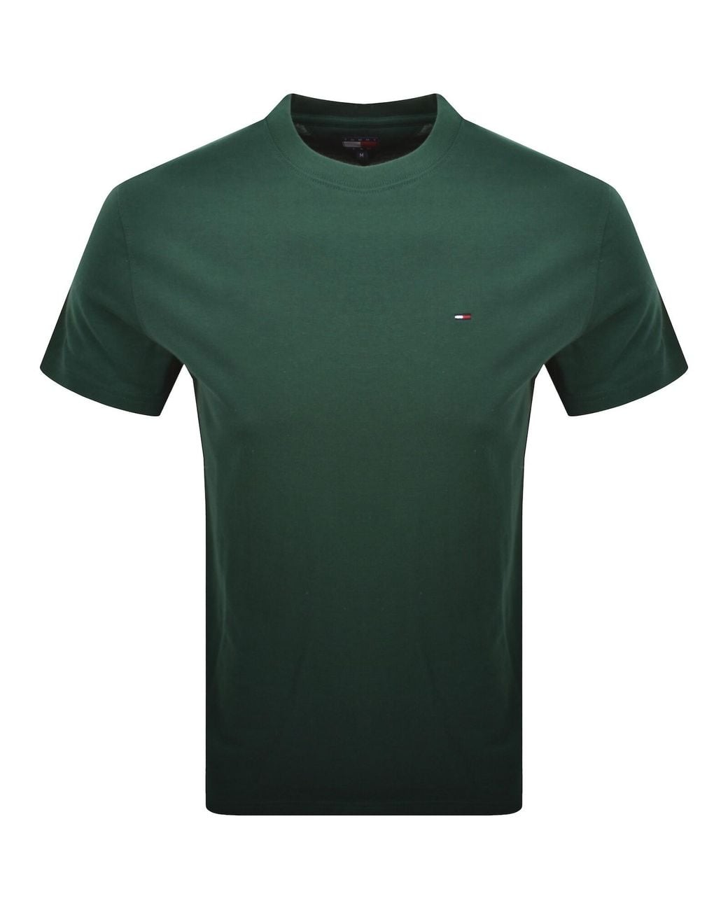 Tommy Hilfiger Green Flag Logo T Shirt Velvet for men