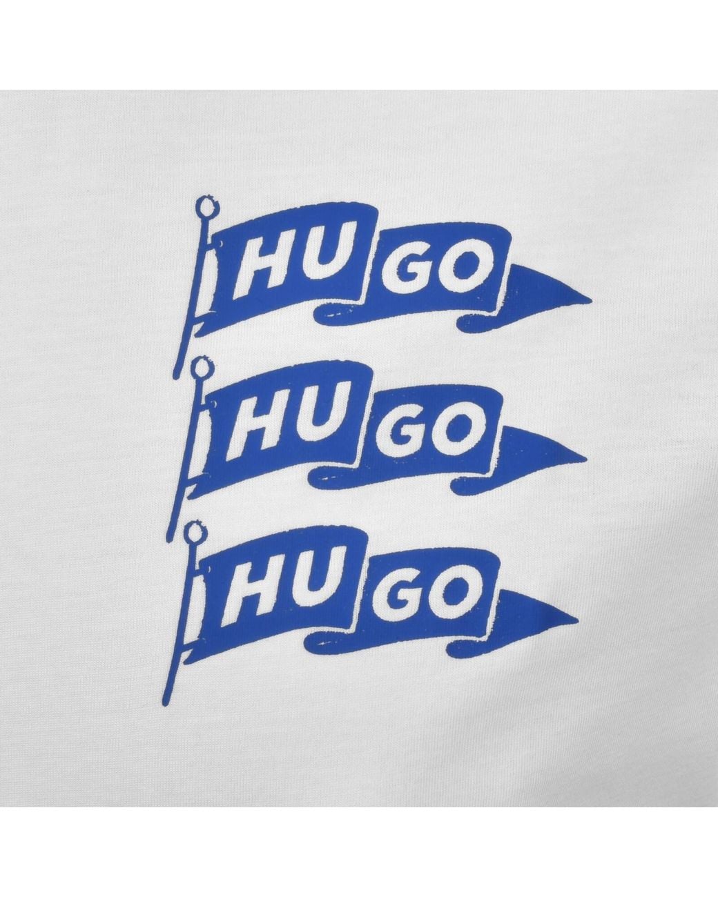 HUGO White Nalien Logo T Shirt for men