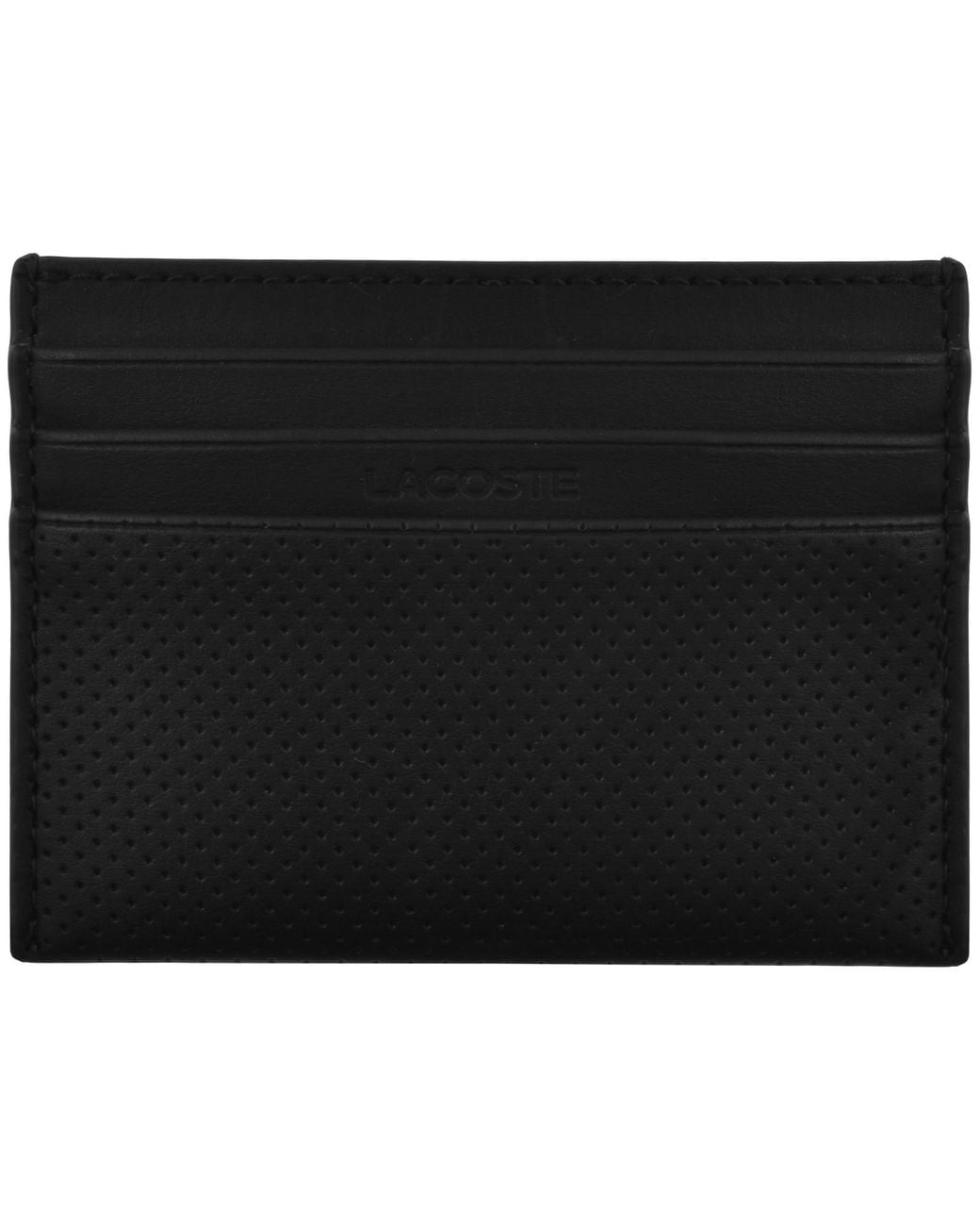Lacoste Black Leather Belt And Cardholder Set for men