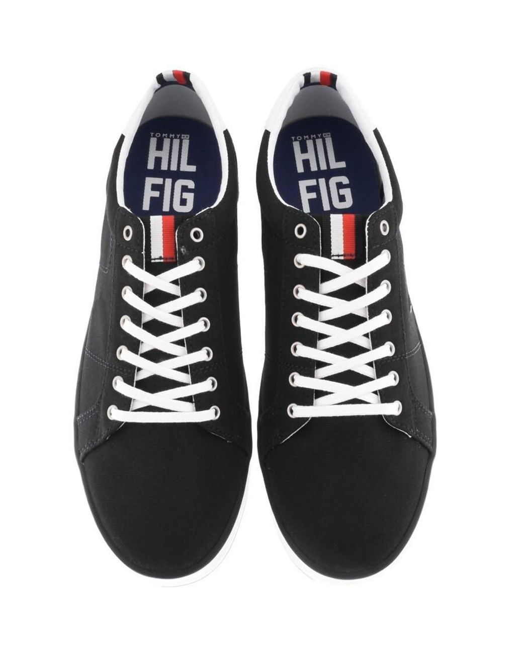 Tommy Hilfiger Black Essential Logo Trainers for men