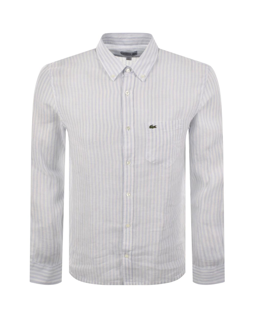 Lacoste Gray Linen Striped Shirt for men
