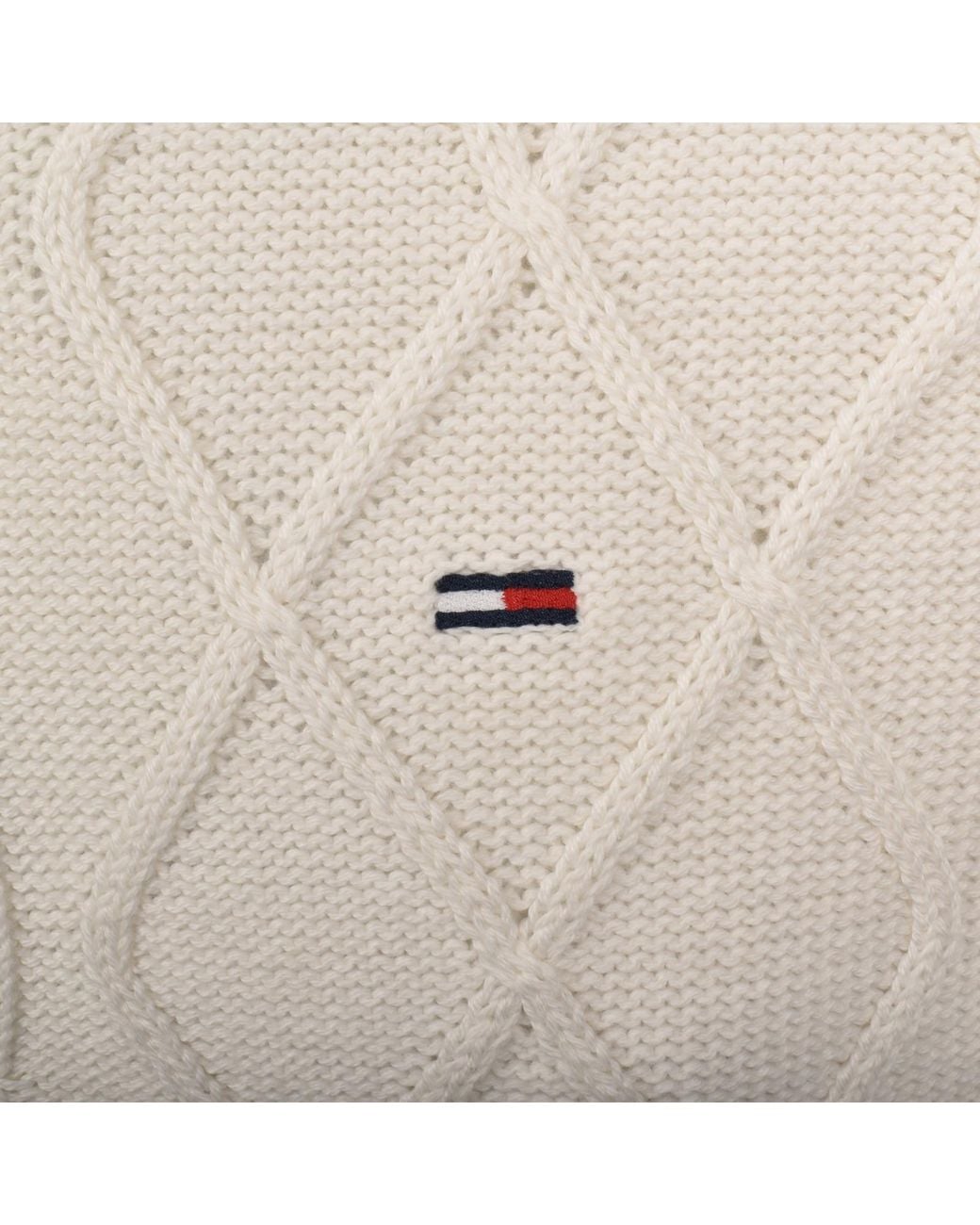 Tommy Hilfiger White Cable Knit Jumper Off for men