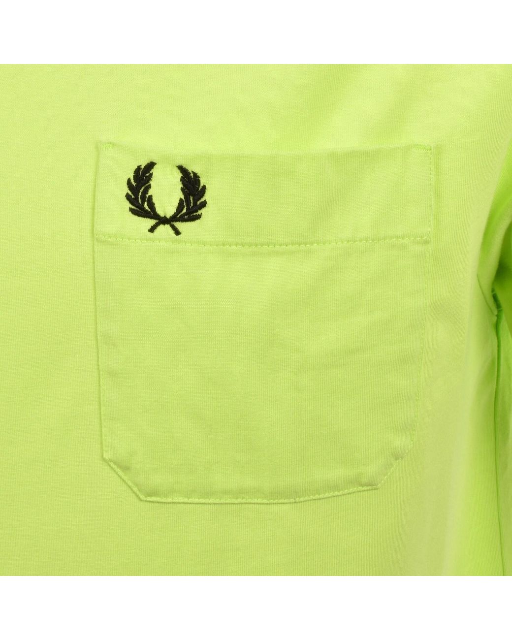 Fred Perry Green Washed T Shirt Citron for men