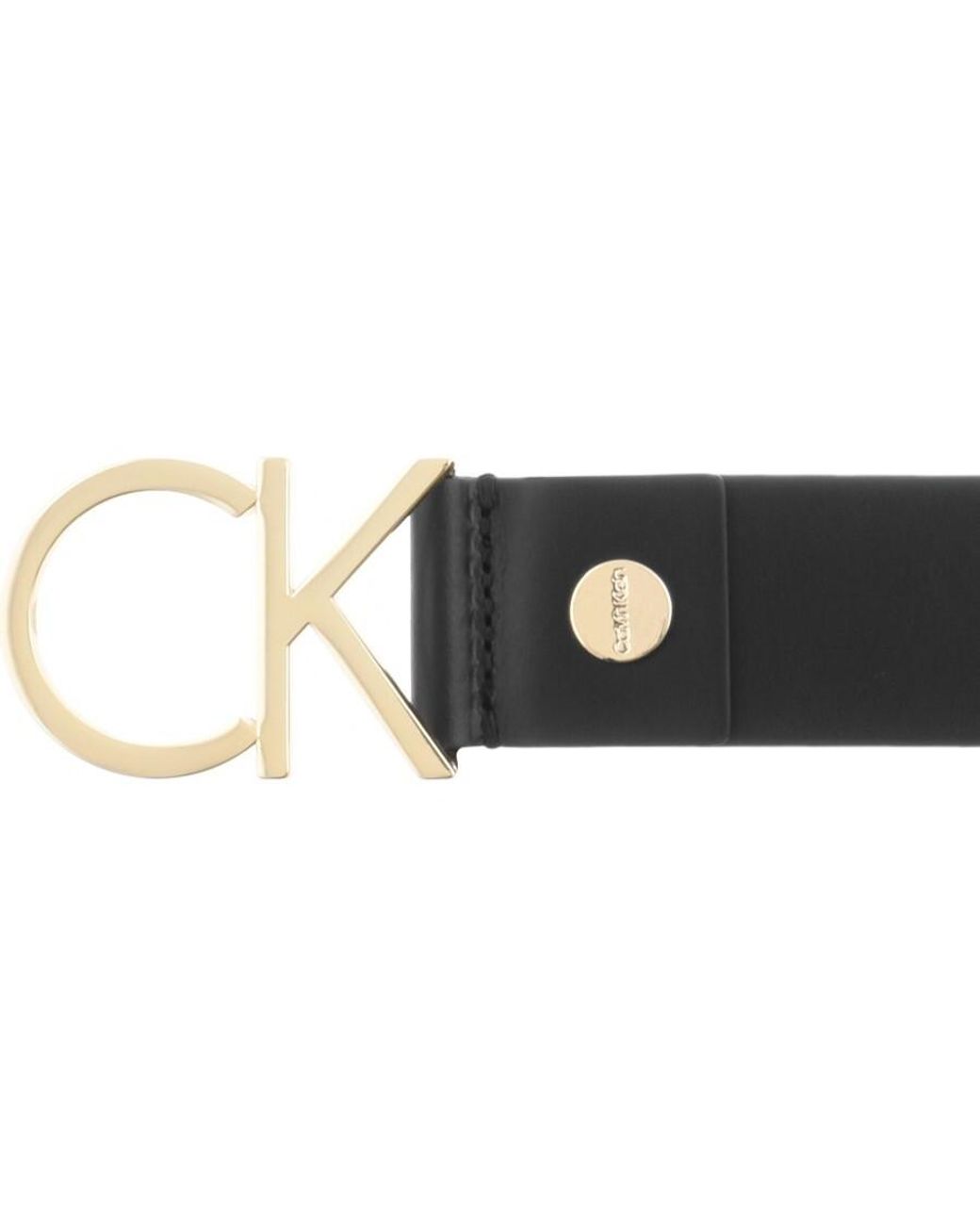 Calvin Klein Leather Logo Belt in Black | Lyst