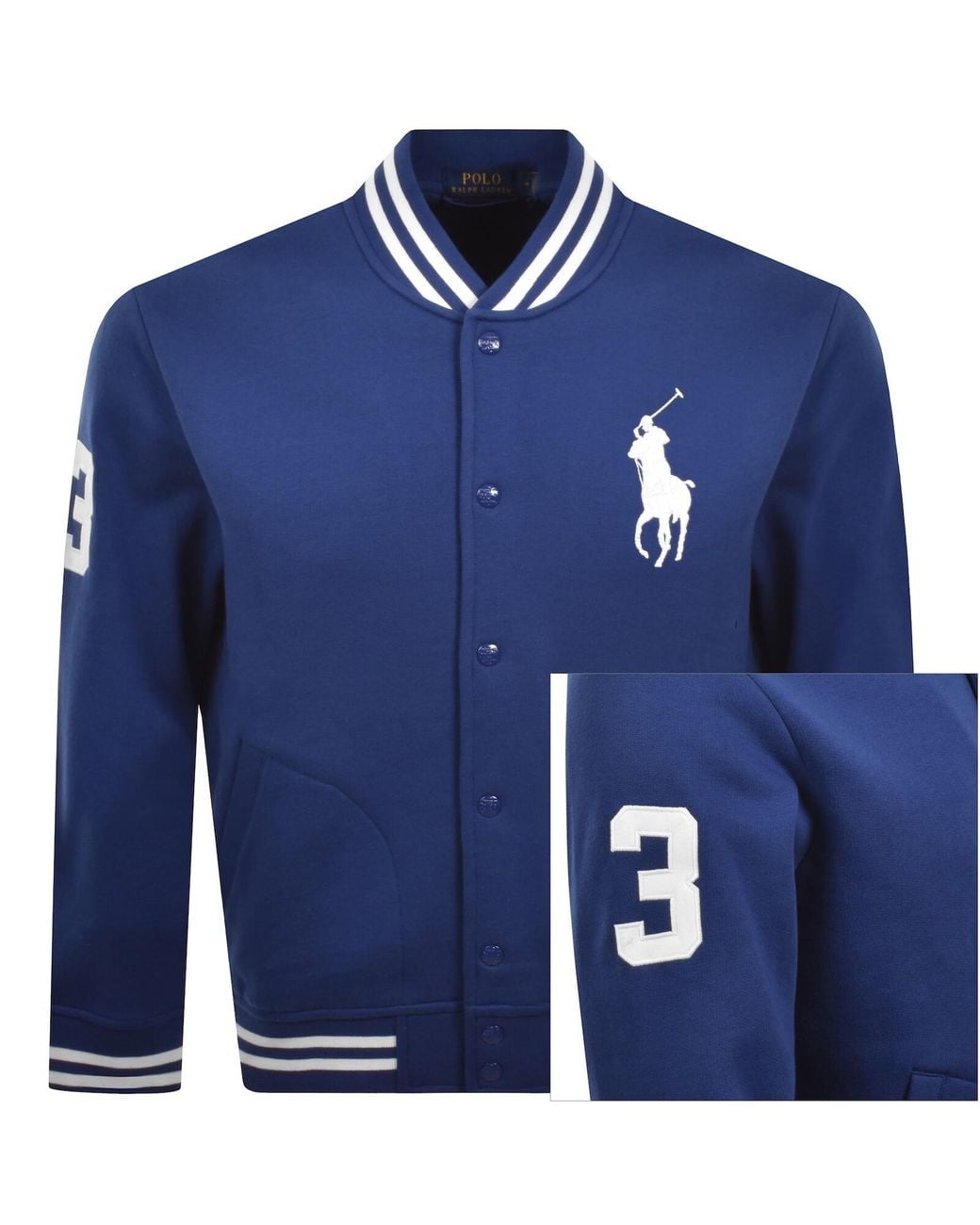 Ralph Lauren Blue Baseball Jacket for men