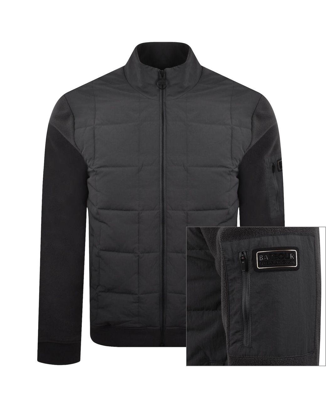 Barbour Black Quilted Sweatshirt for men