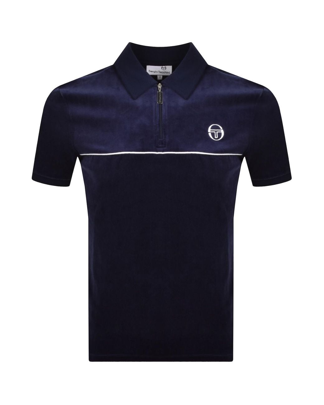 Sergio Tacchini Blue Cardona Velour Polo for men