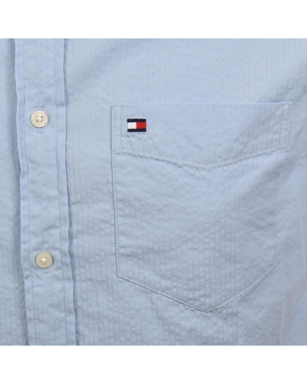 Tommy Hilfiger Blue Short Sleeved Stripe Shirt for men