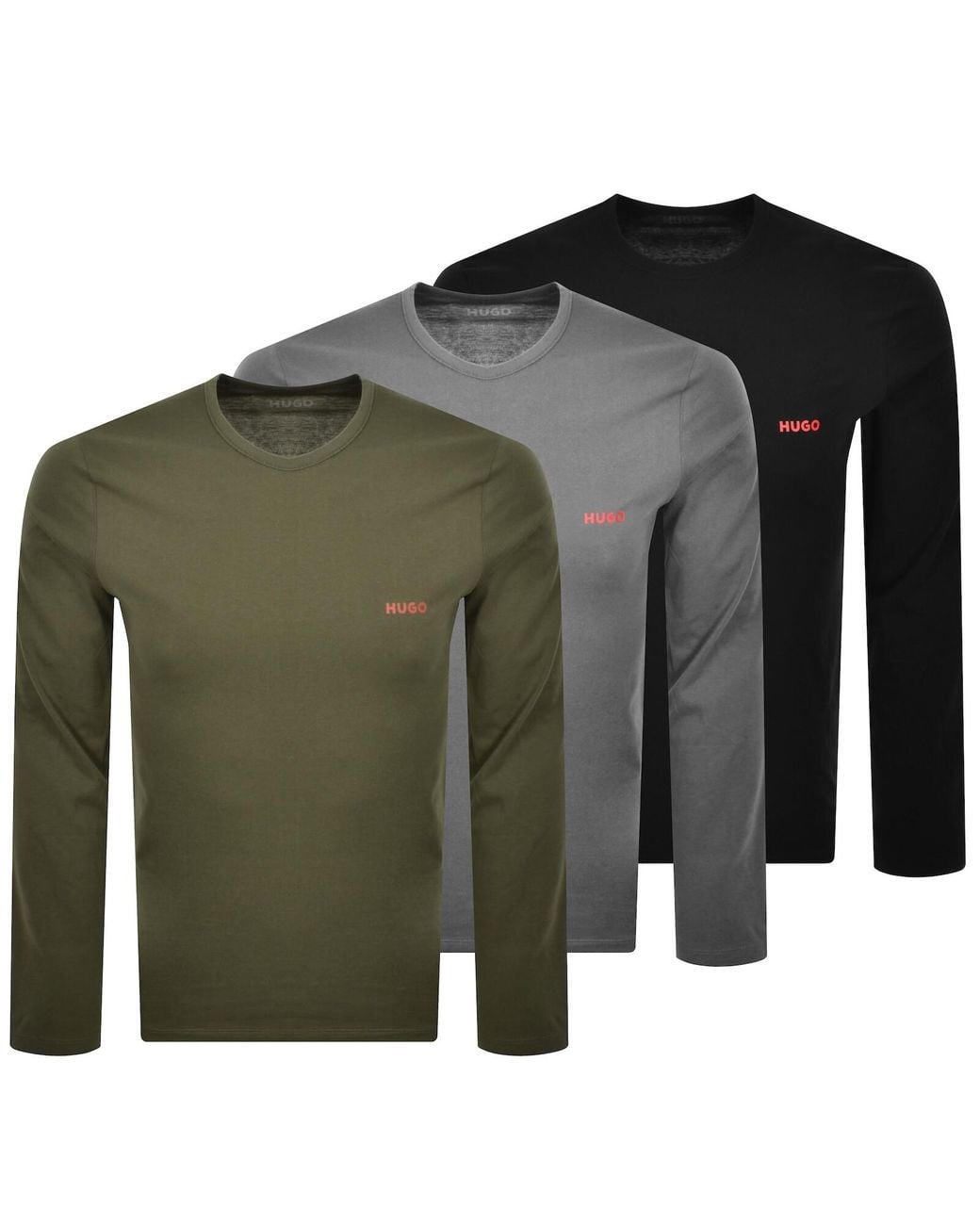 HUGO Green 3 Pack Long Sleeve T Shirts for men