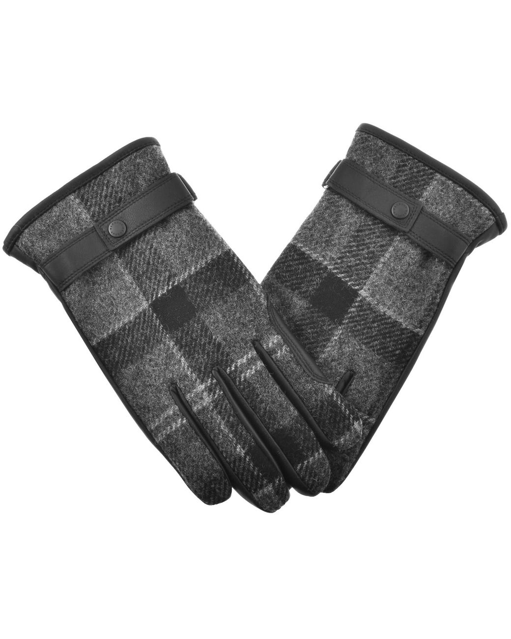 Barbour Black Newbrough Tartan Gloves for men