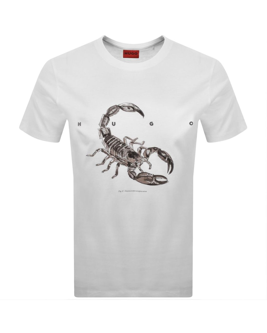 HUGO Gray Discorb Crew Neck T Shirt for men