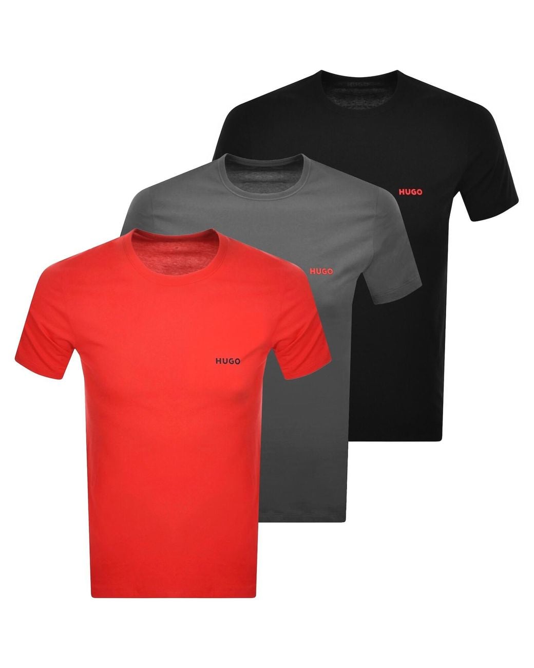 HUGO Red 3 Pack Crew Neck T Shirts for men