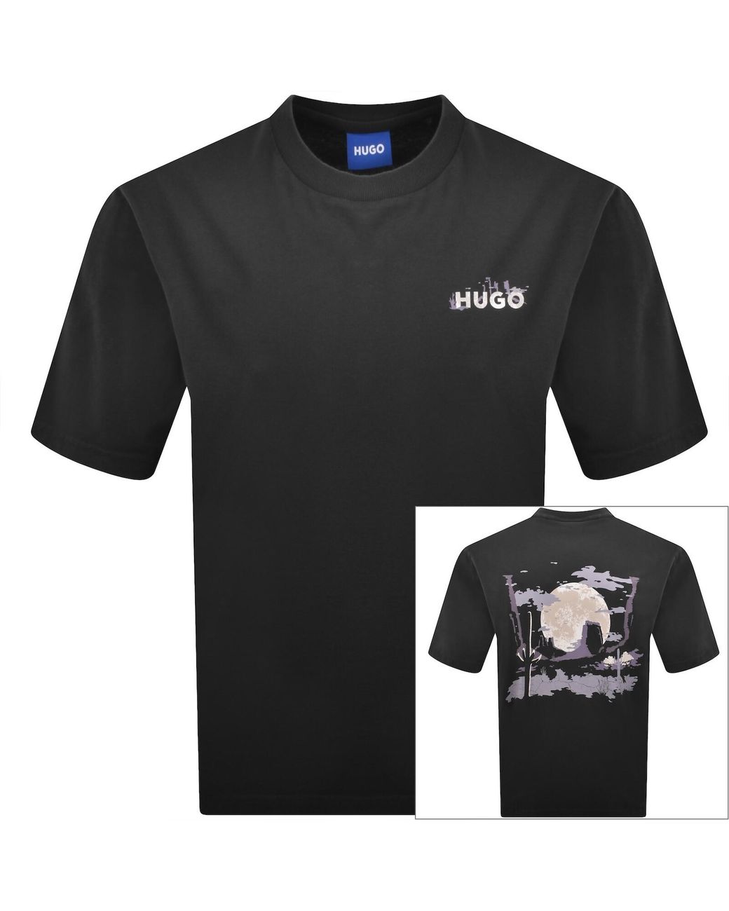 HUGO Black Noxwash T Shirt for men