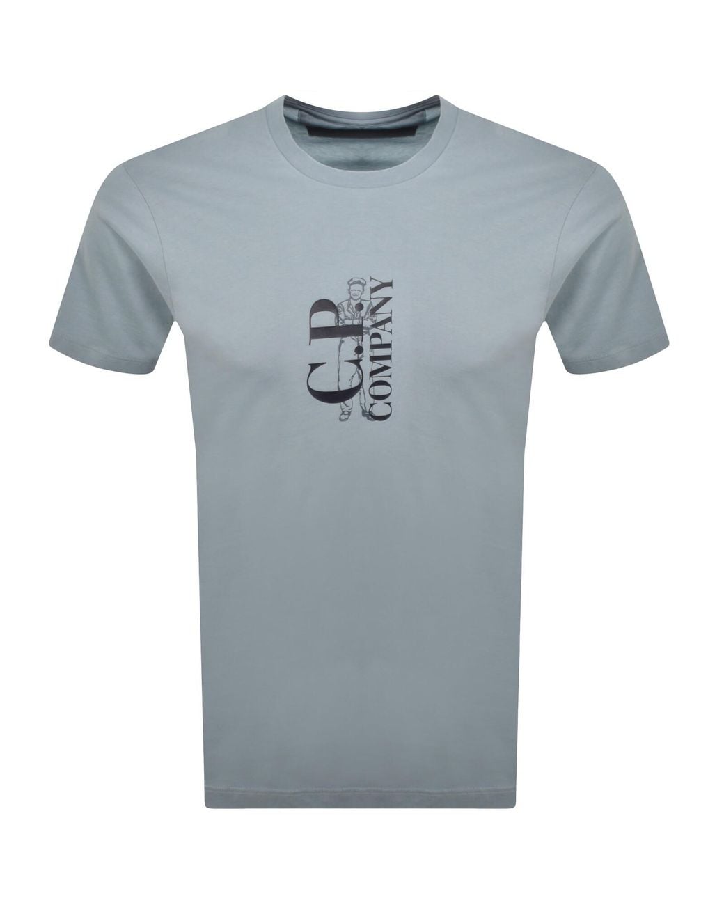 C P Company Blue Cp Company Logo T Shirt for men