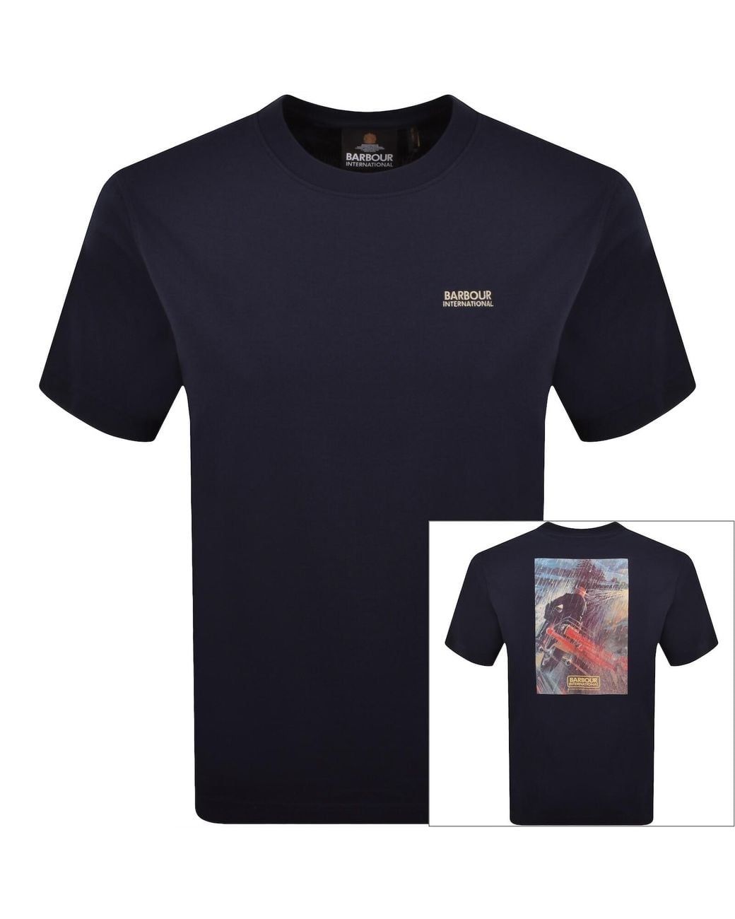 Barbour Blue Graphic T Shirt for men