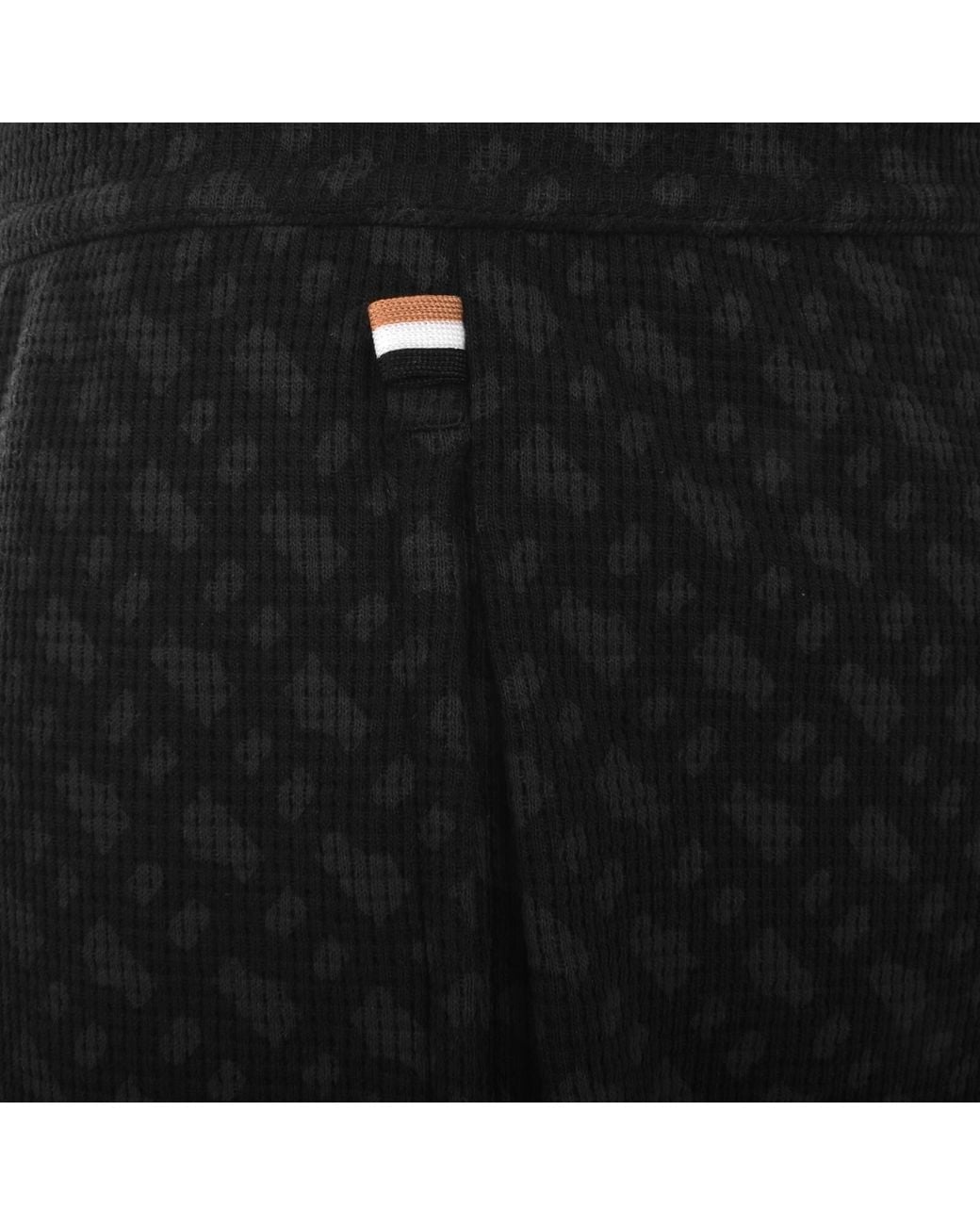 BOSS BUSINESS Black Boss Waffle All Over Print Shorts for men
