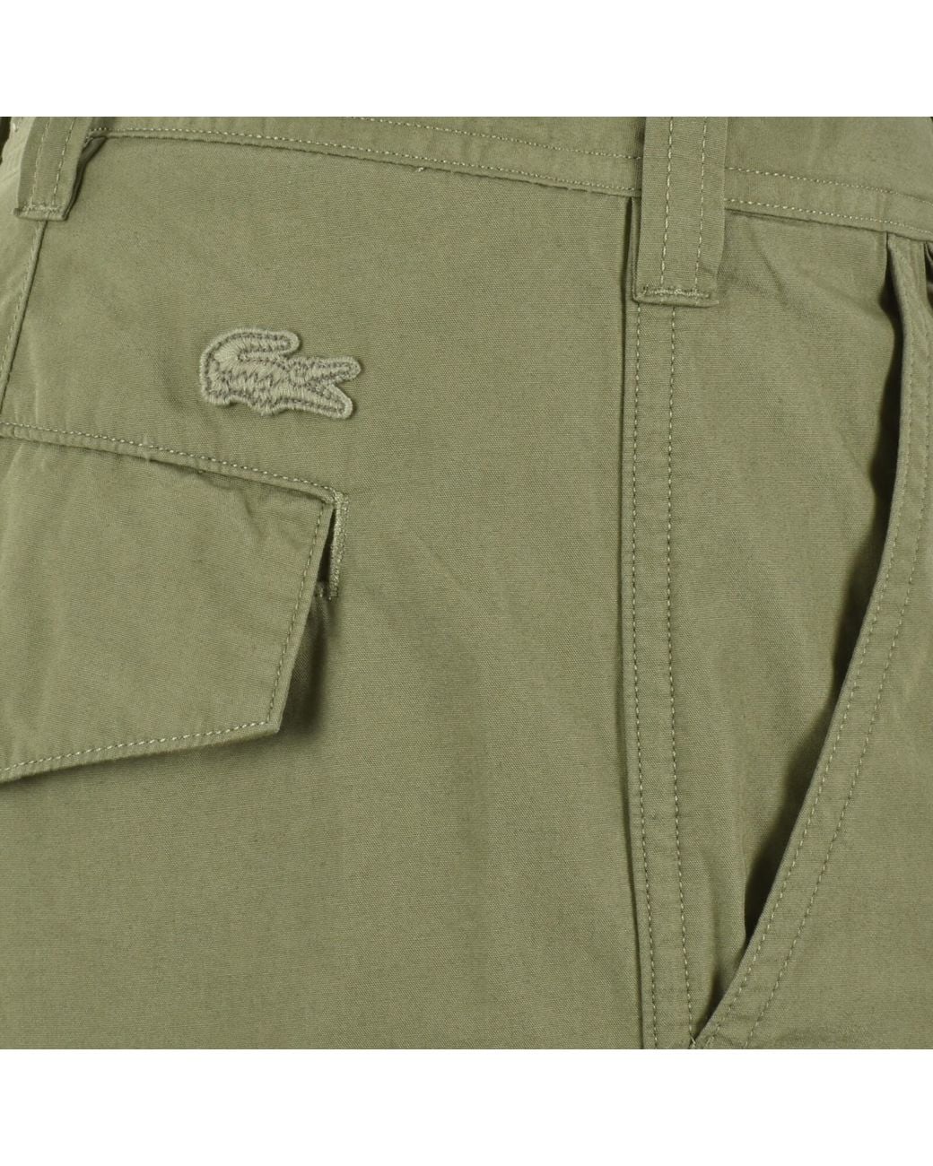 Lacoste Green Bermuda Cargo Shorts for men