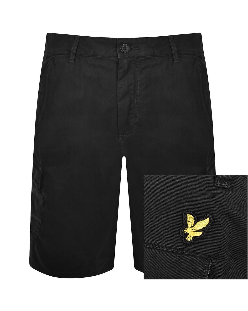 Lyle & Scott Black Cargo Shorts for men