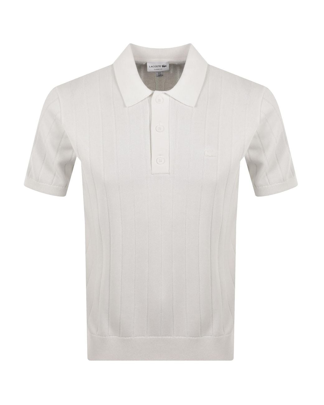 Lacoste White Knit Polo Shirt Off for men