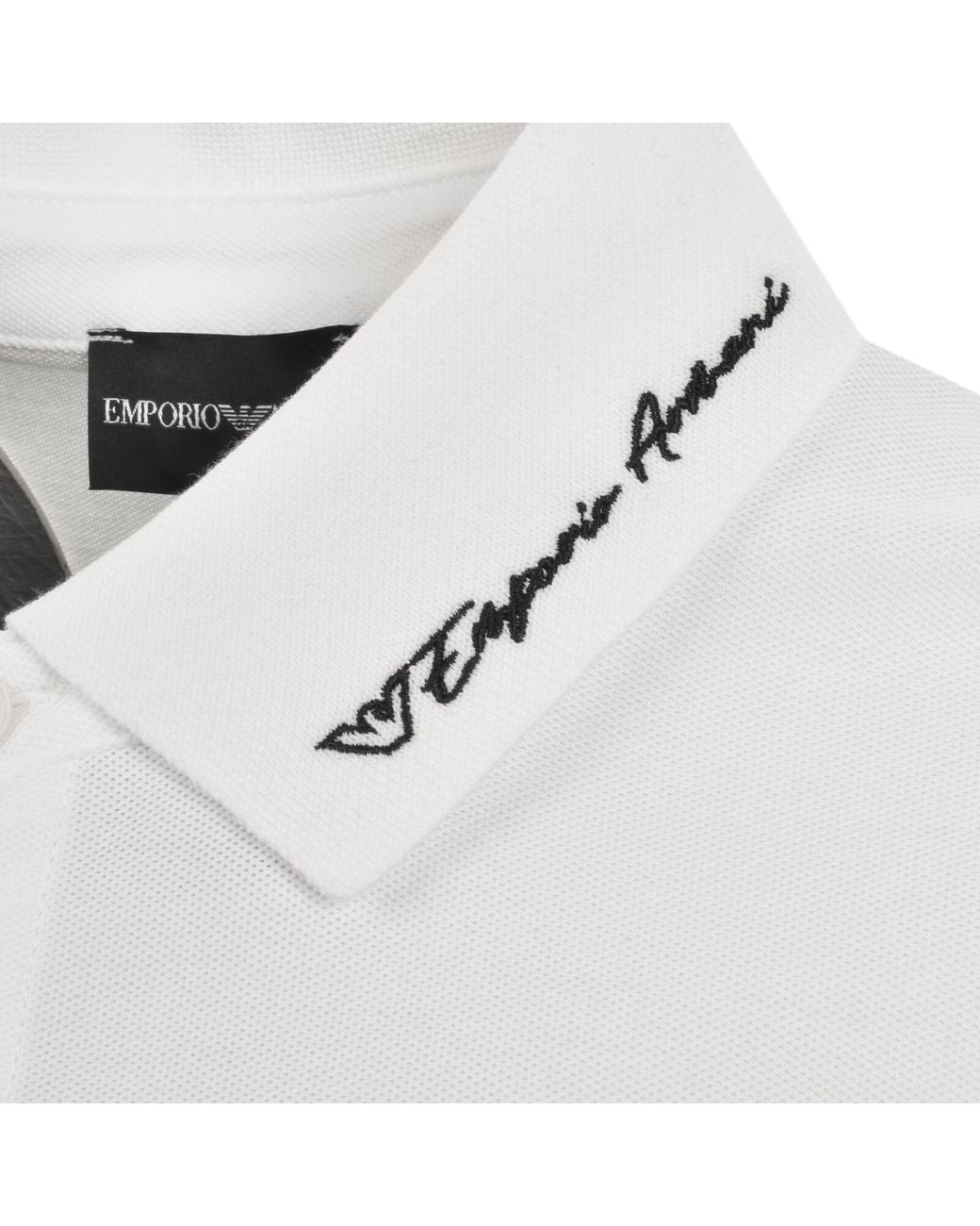 Armani White Emporio Short Sleeved Polo T Shirt for men