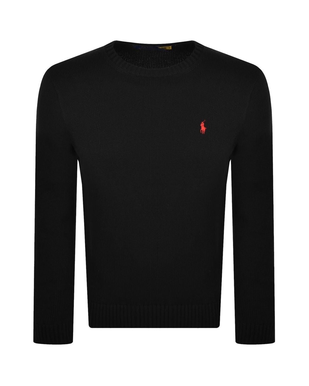 Ralph Lauren Black Crew Neck Knit Jumper for men