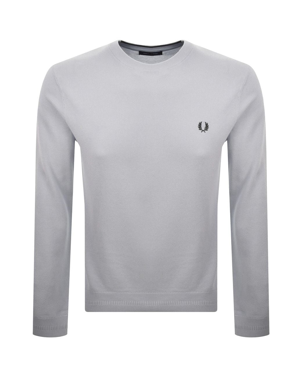 Fred Perry Gray Pique Stitch Jumper for men