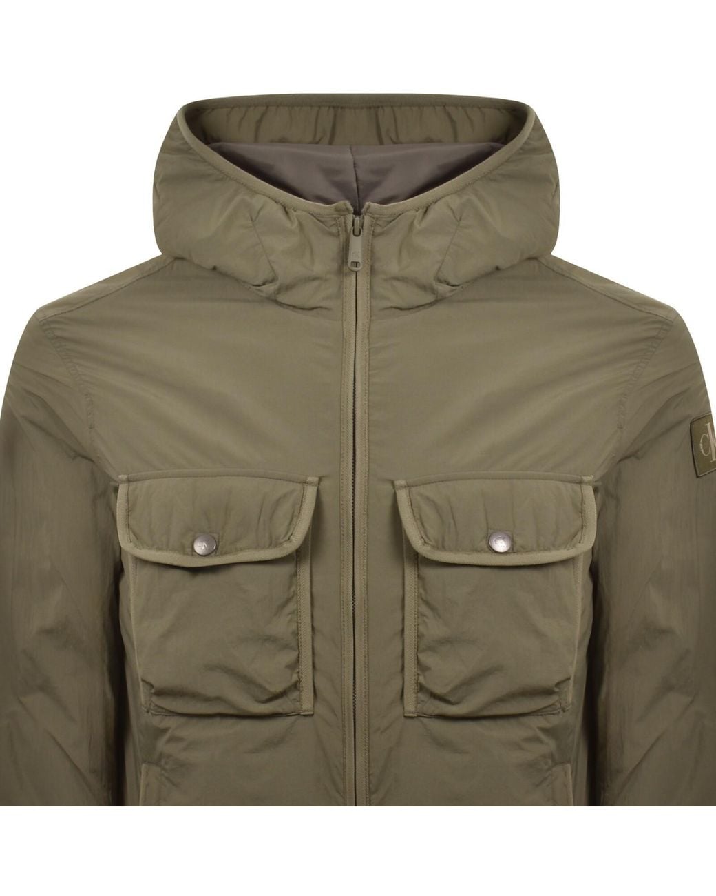 Calvin Klein Green Jeans Crinkle Puffer Jacket for men