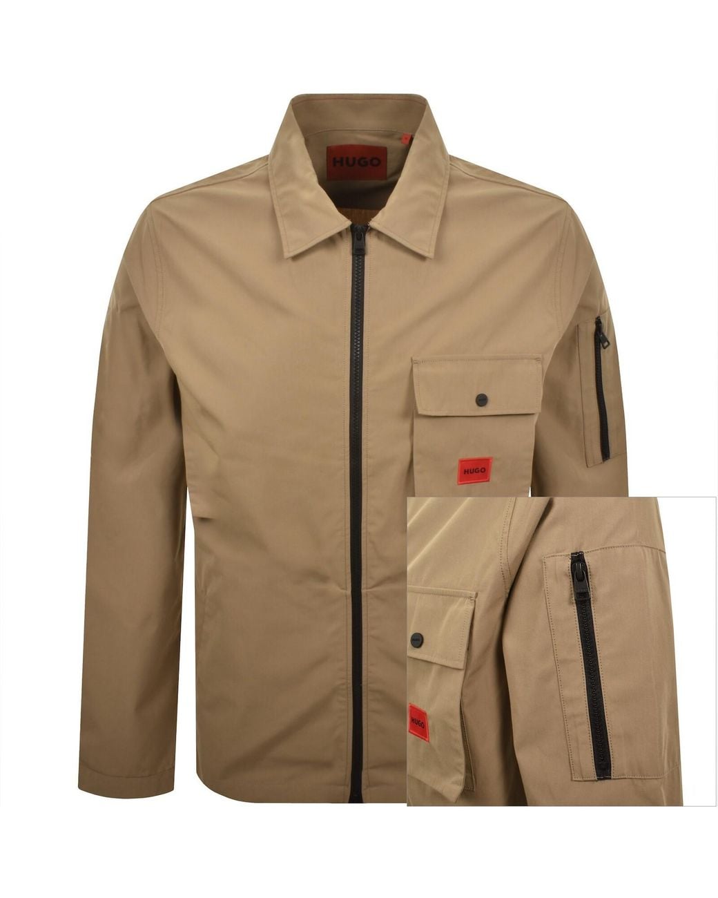 HUGO Brown Emmond Overshirt for men