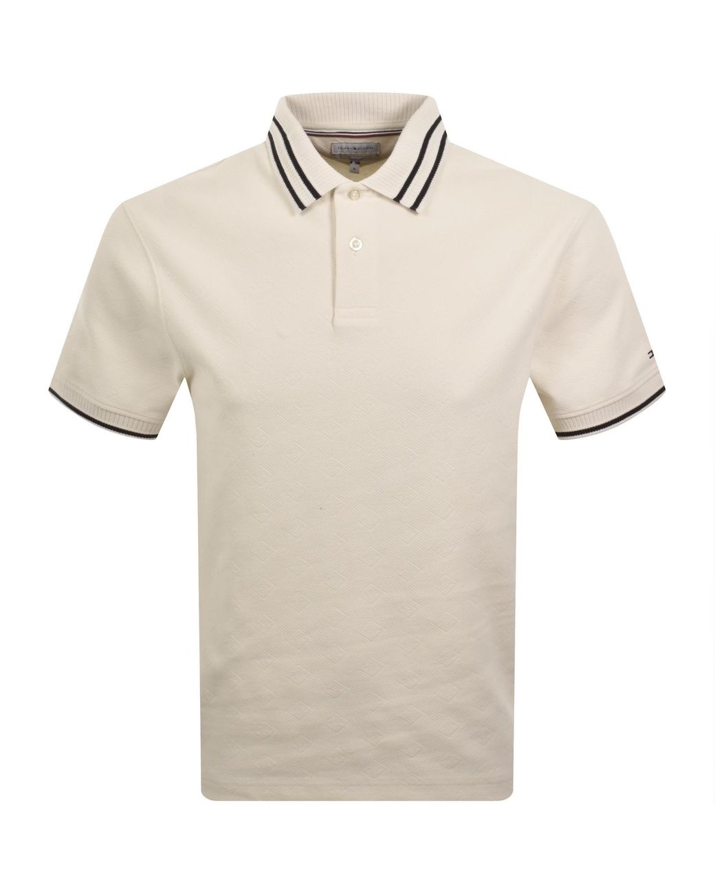 Tommy Hilfiger Natural Jacquard Polo T Shirt for men