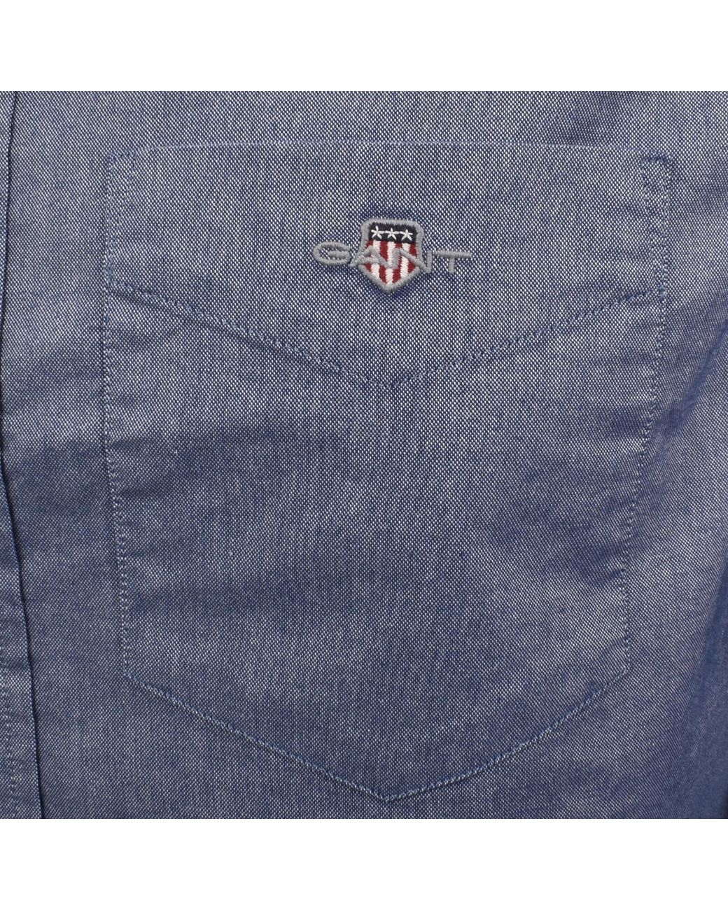 Gant Blue Oxford Long Sleeved Shirt for men