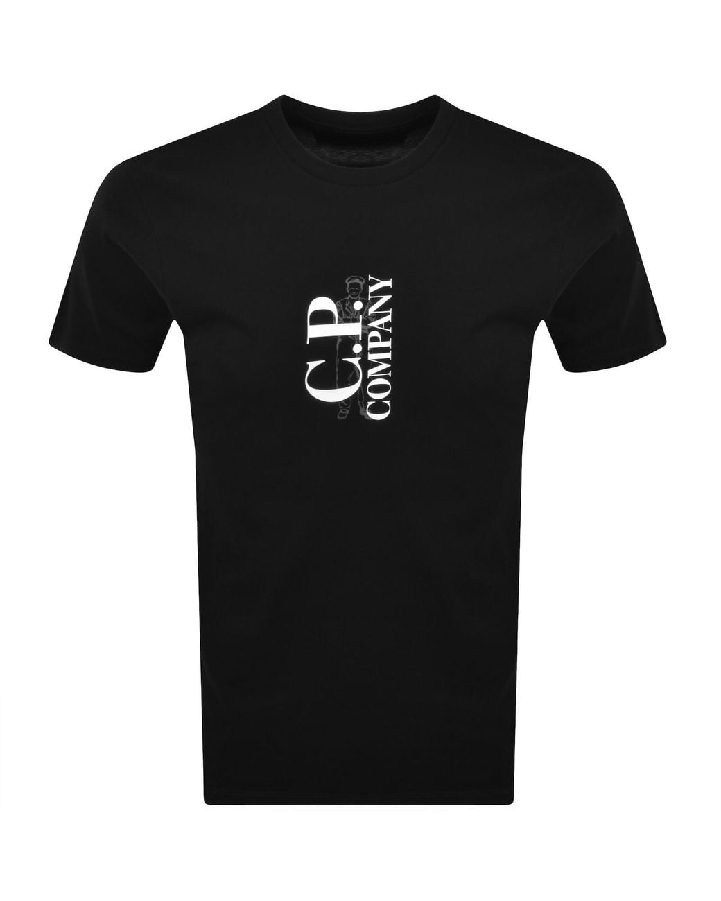 C P Company Black Cp Company Logo T Shirt for men