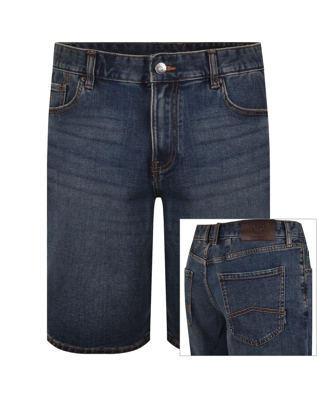 ARMANI EXCHANGE Blue J65 Slim Denim Shorts for men