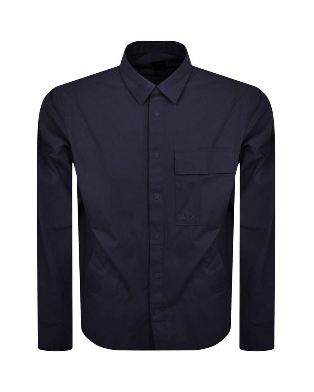 ARMANI EXCHANGE Blue Long Sleeve Overshirt for men